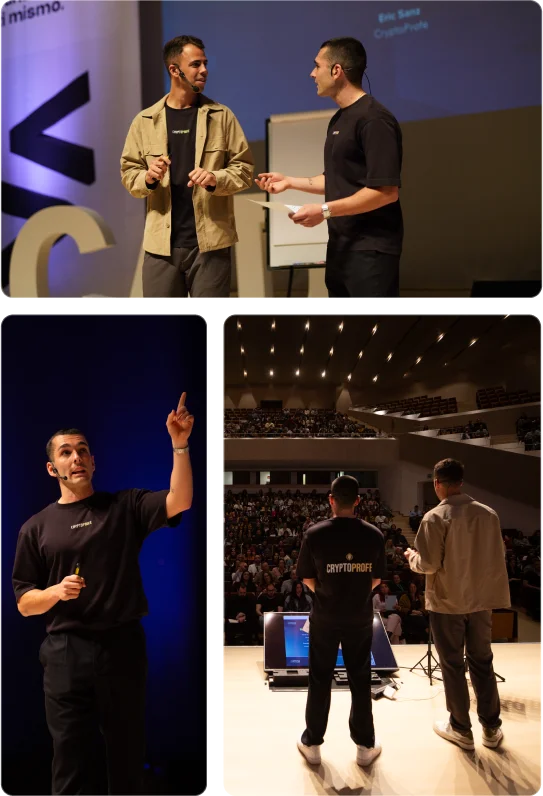 Kevin y Eric durante un evento de Descentralizados